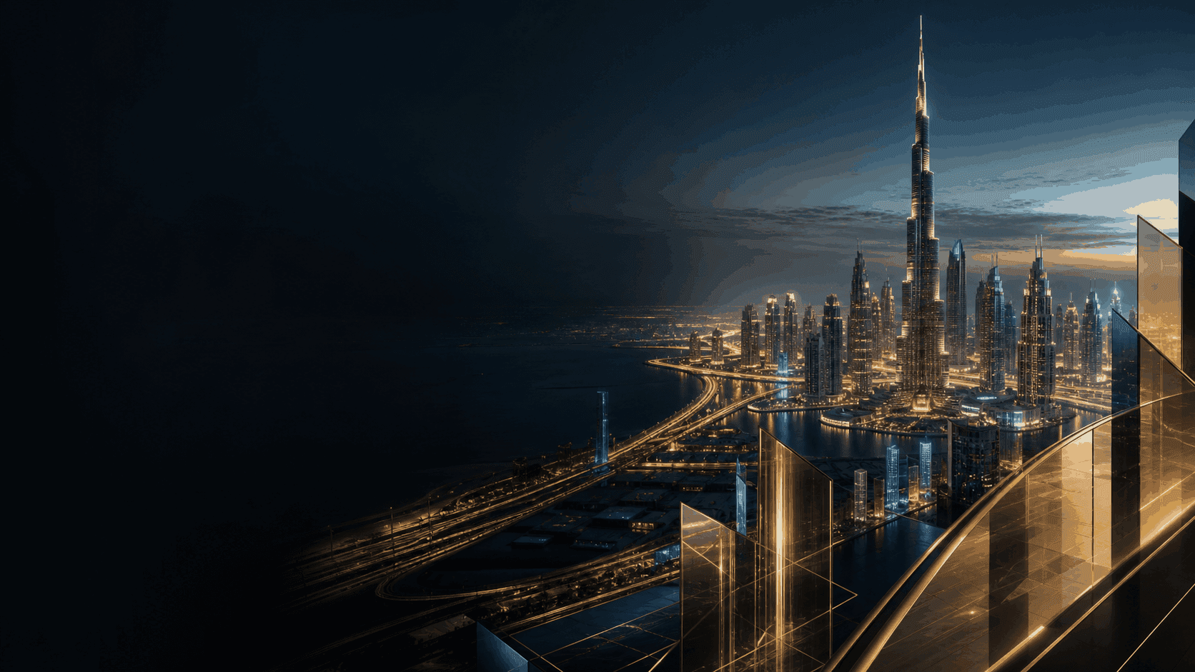 Dubai skyline at dusk, home of the Lotus RA physical bullion trade desk